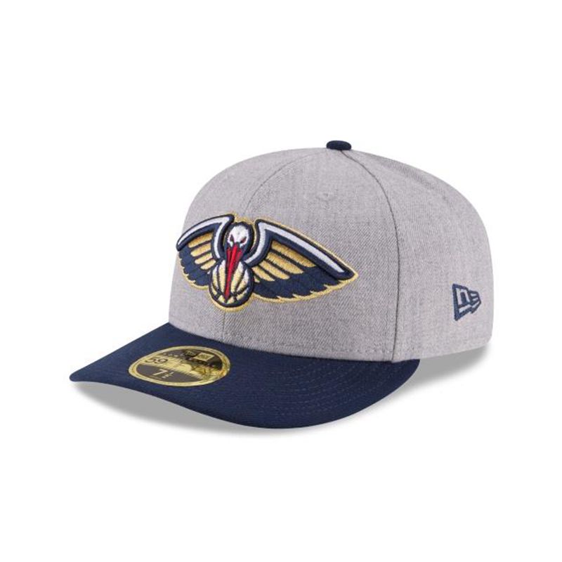 NBA New Orleans Pelicans Heather Low Profile 59Fifty Fitted (ZIL5061) - Grey New Era Caps